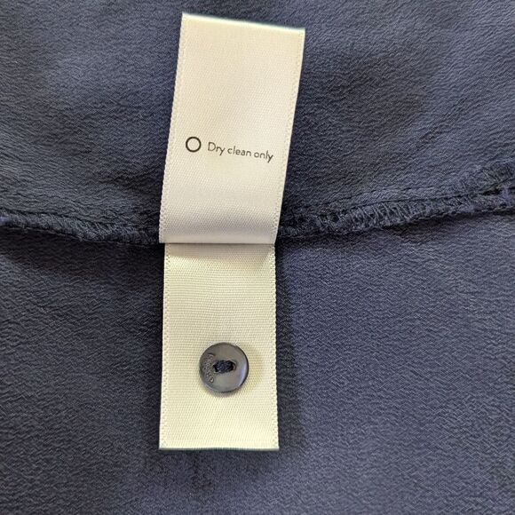 Grana S Blue 100% Silk Top Quiet Luxury Minimalist Rebel Punk Whimisgoth - Picture 9 of 9